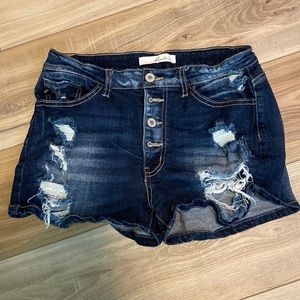 an Can Women's High Rise 5-Button Front Closure Shorts